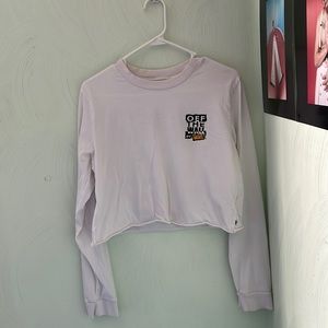 vans off the wall cropped white shirt